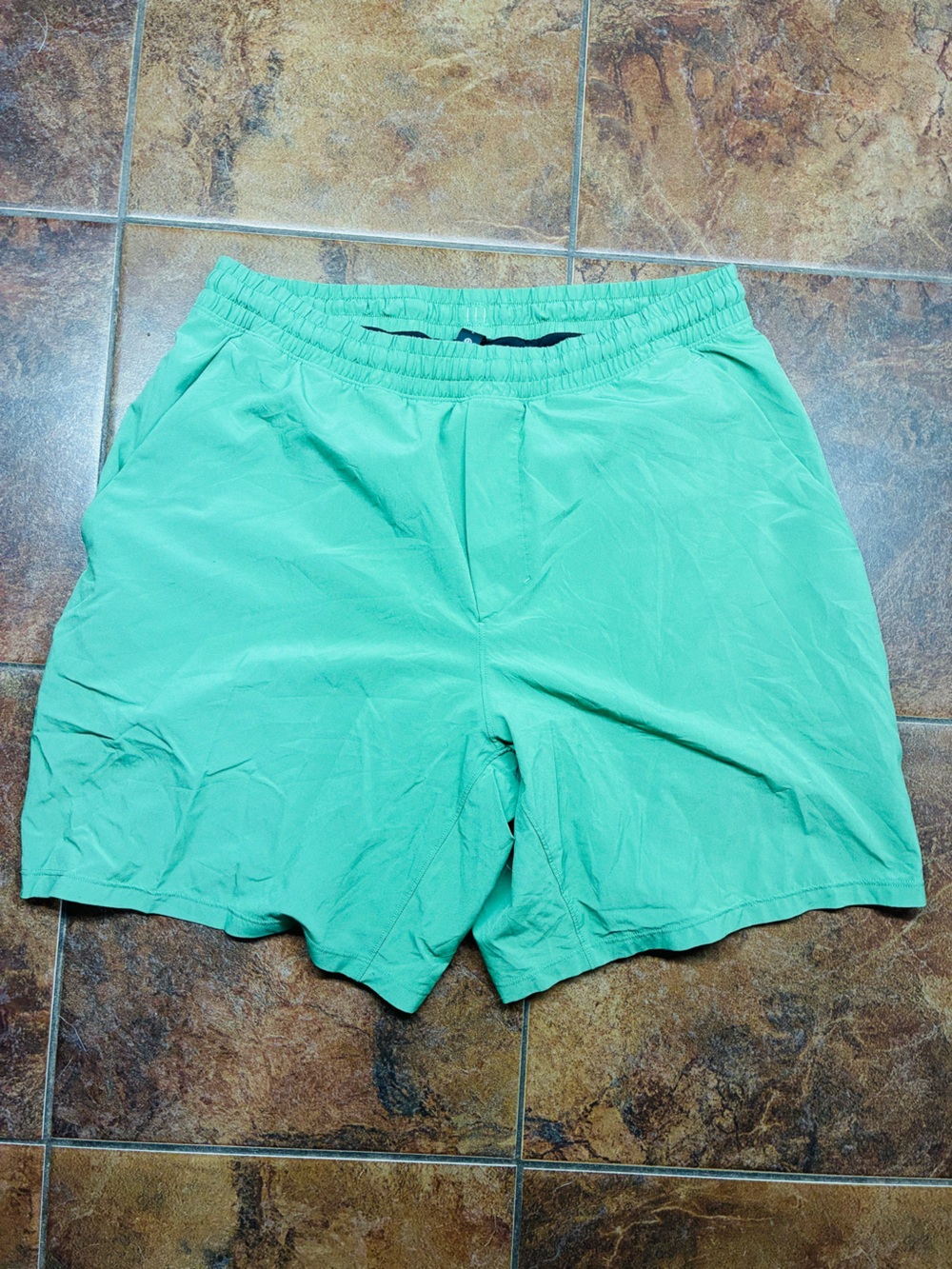 lululemon athletica Large Green Drawstring Shorts with Black Liner